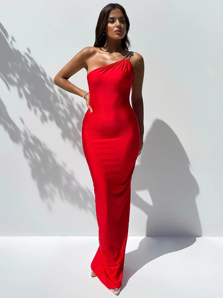 Fashion Off-Shoulder Sleeveless Gown Maxi Dress