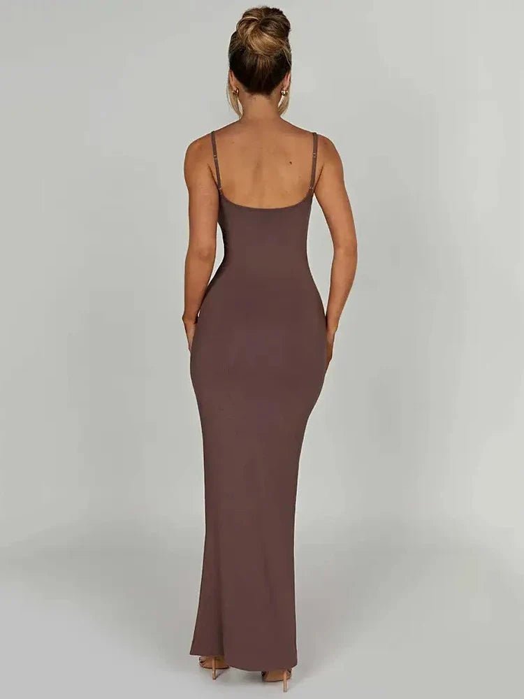 Spaghetti Strap Sleeveless Club Party Backless Bodycon Dress