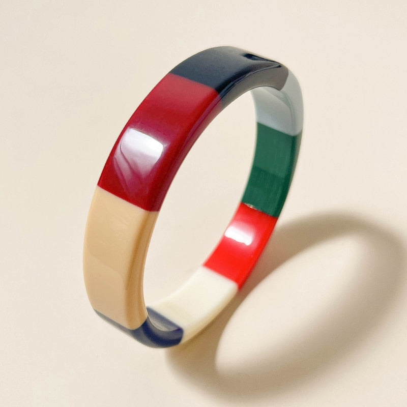 Multi Color Bangle Resin Bracelets - 3 Colors