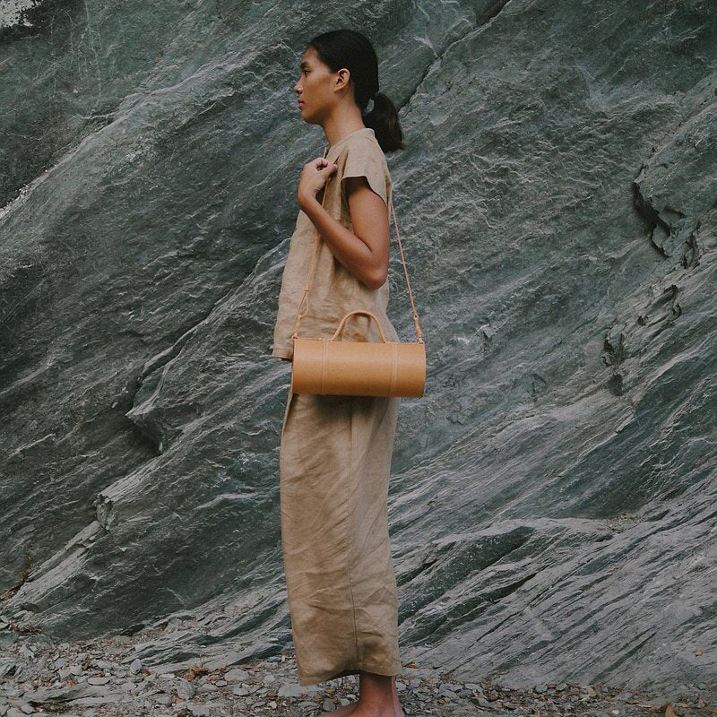 Ndari Cylinder Leather Barrel Bag