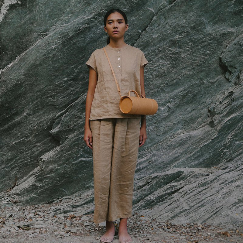 Ndari Cylinder Leather Barrel Bag
