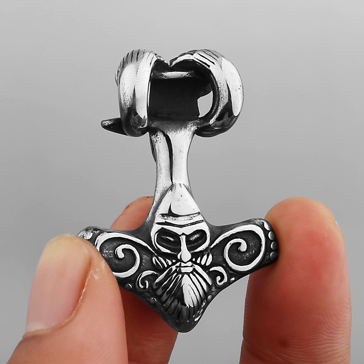 Nordic Viking Head Necklace