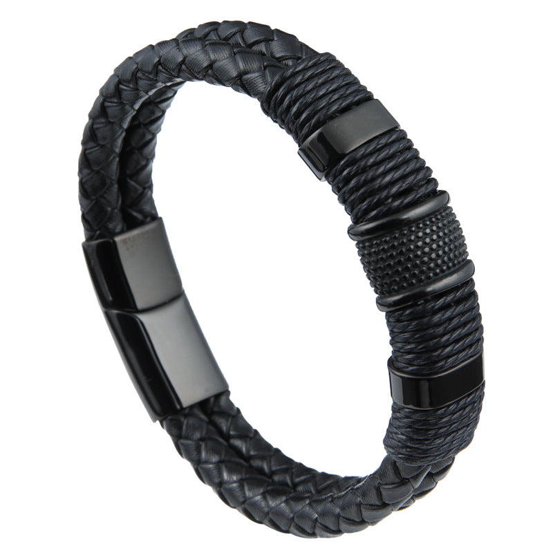 Tri Stripe Leather Bracelet