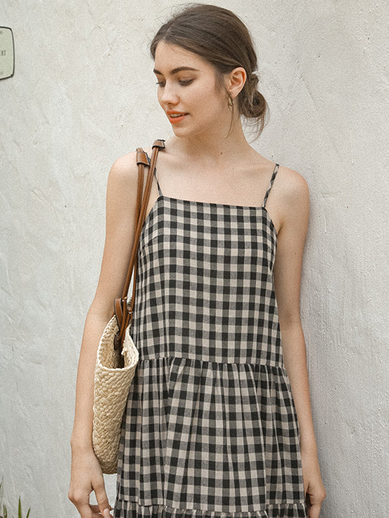 Maxi Dress in Otter Gingham