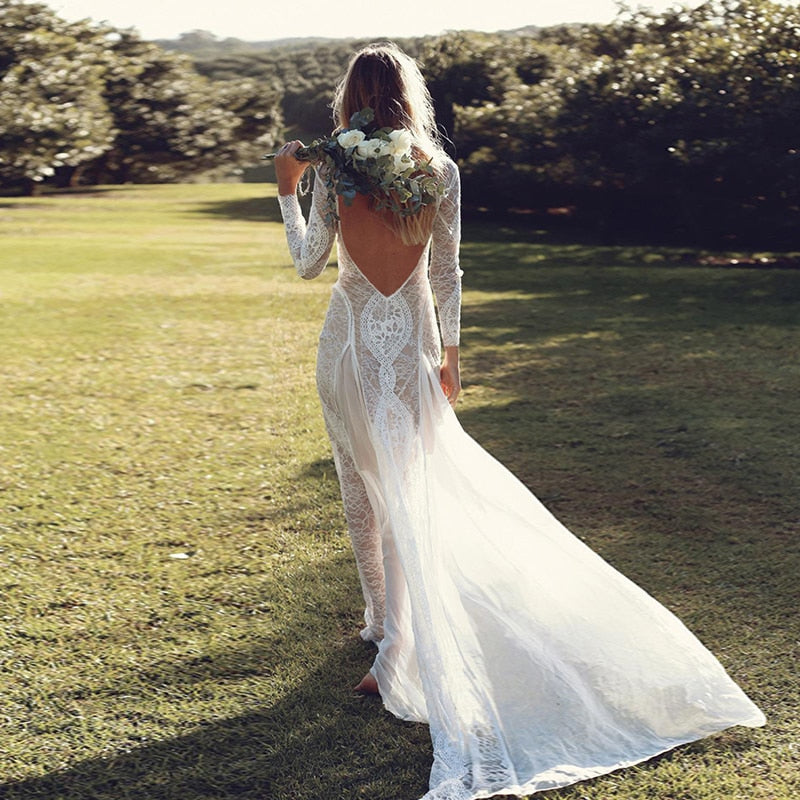 Pamela Backless Lace Dress