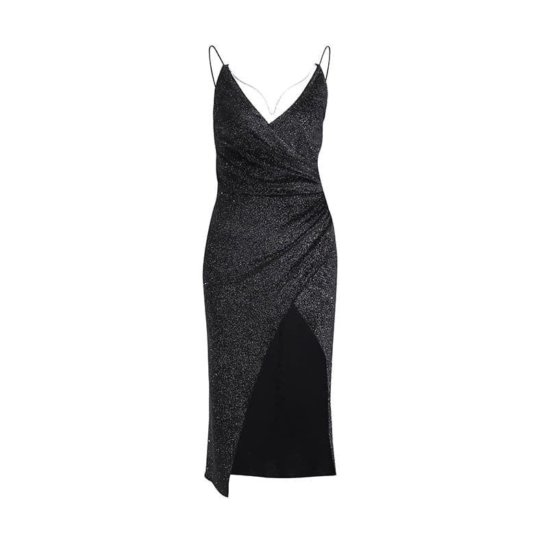 Party Dresses Bright Silk High Slit Dress
