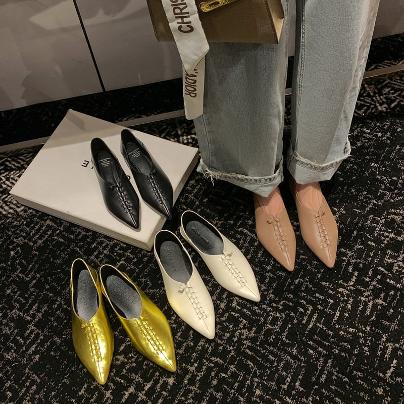 Paulien Pointed Toes Moccasin Flat Slippers
