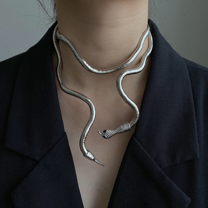 Rayna Serpentine Metal Necklace and Bracelet - 3 Colors
