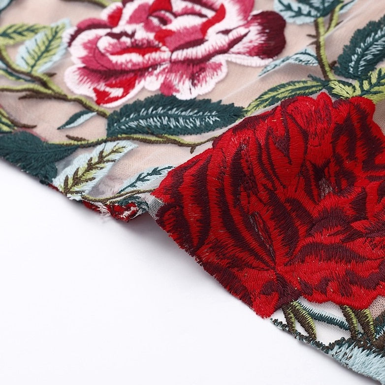 Rosalie Embroidery Mini Dress