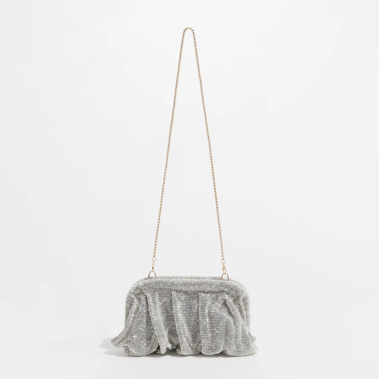 Rua Ruched Rhinestone Sequin Evening Bag