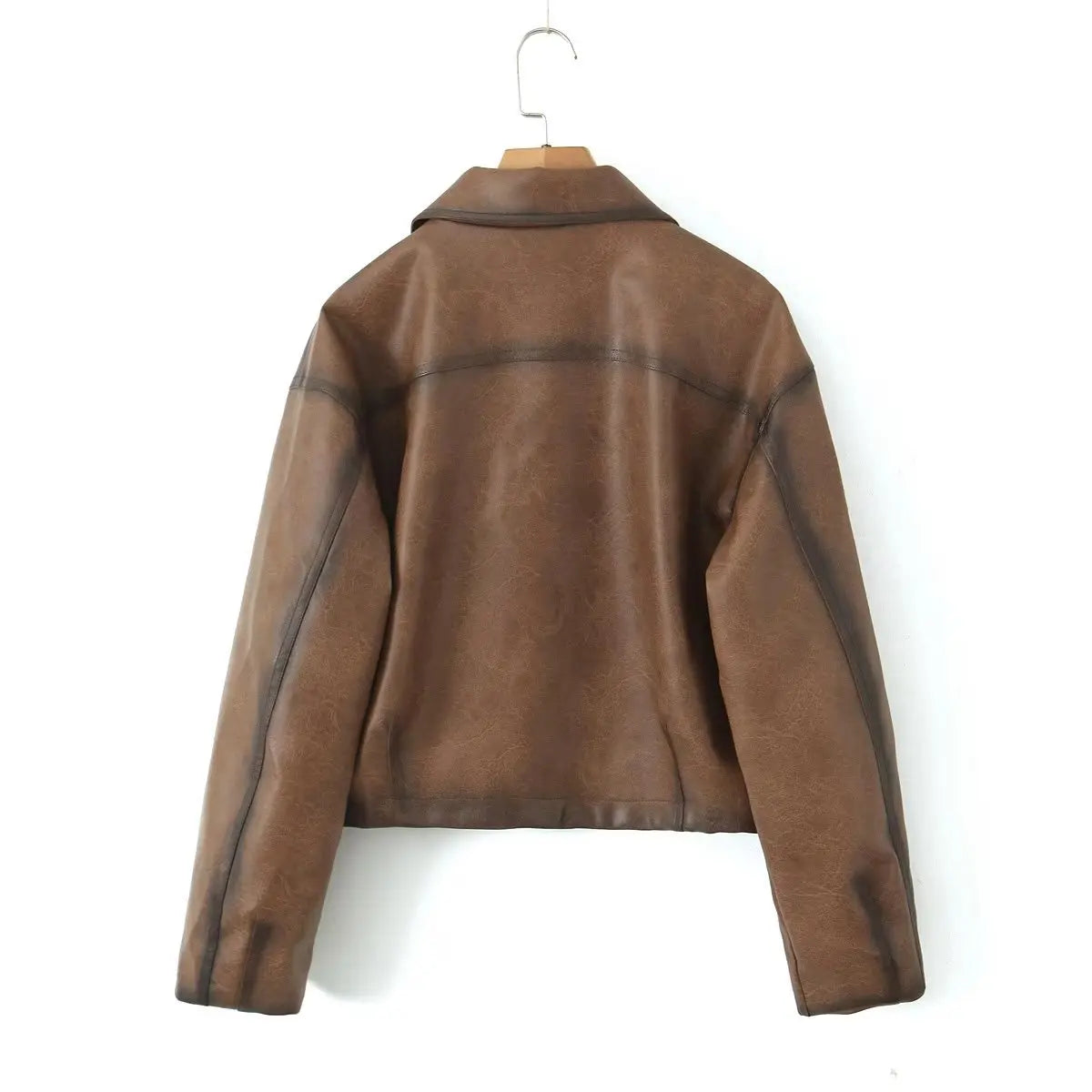 Loue Vintage Brown Faux Leather Jacket