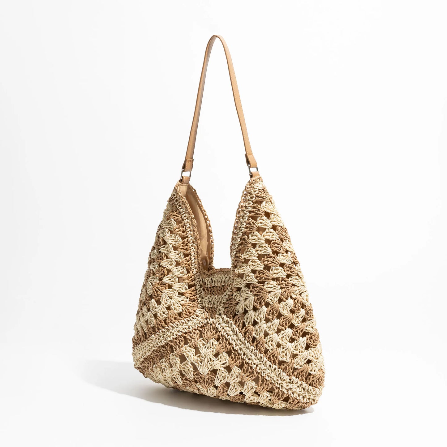 Esperanza Stripe Bohemian Straw Hobo Bags