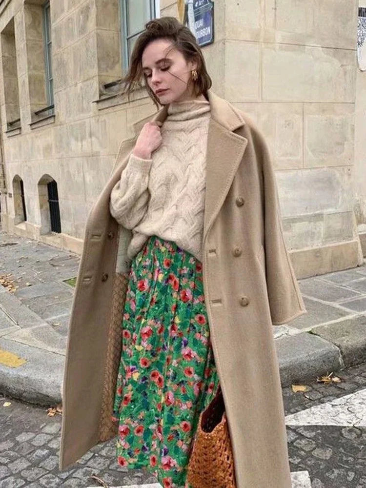 Lila Side Slit Floral Midi Skirts