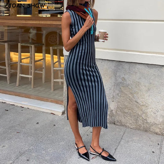 Myka Stripe Sleeveless Knit Dress