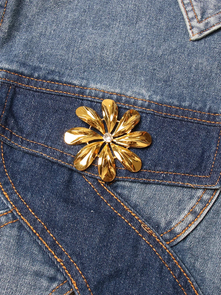 Rumia Wave Cut Out Denim Jacket