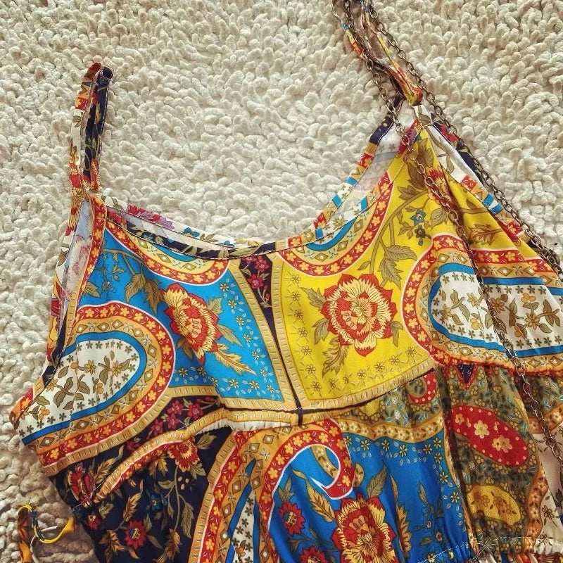 Bonnie Bohemian Print Flowy Jumpsuits