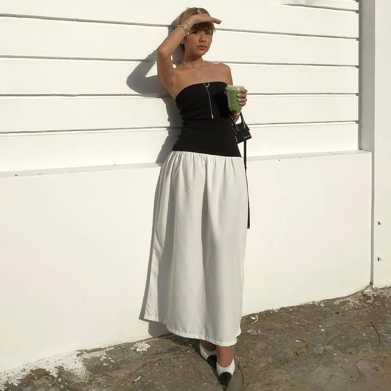 Maria Strapless Patchwork Maxi Tube Dress