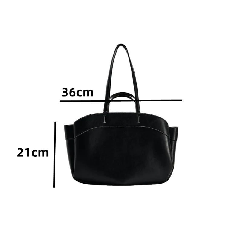 Rumi Casual Vegan Leather Basket Tote