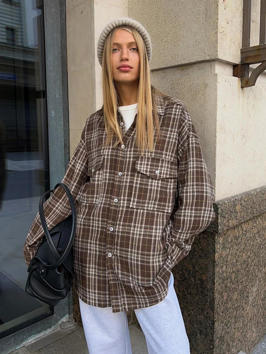 Keith Casual Oversized Plaid Shirts