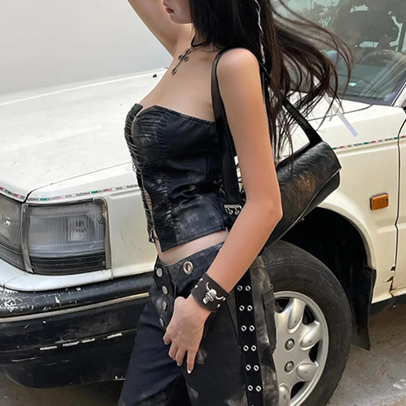 Wrapped Chest Off Shoulder Fashion Strapless