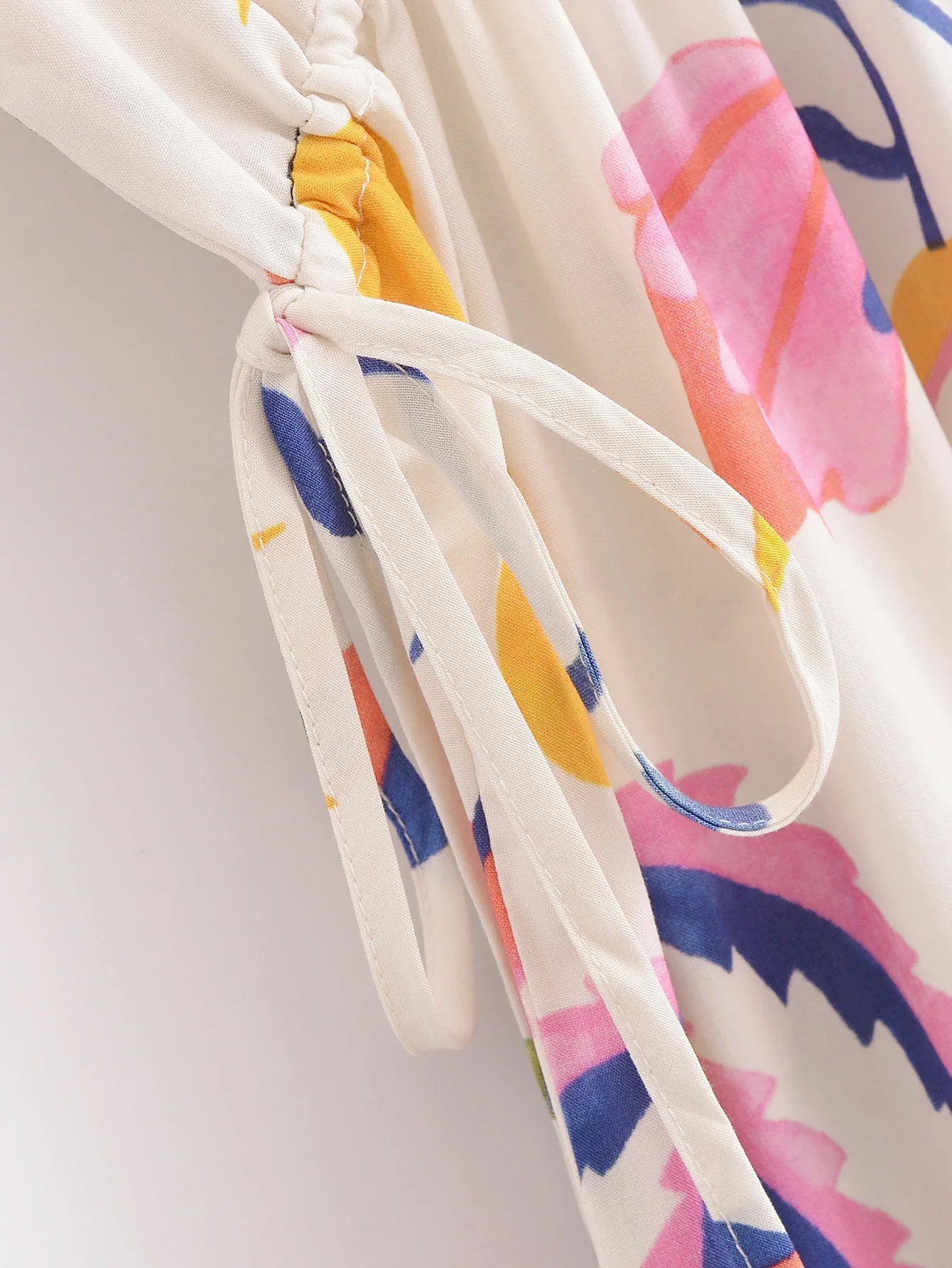 Palm Print Batwing Sleeve Maxi Dress