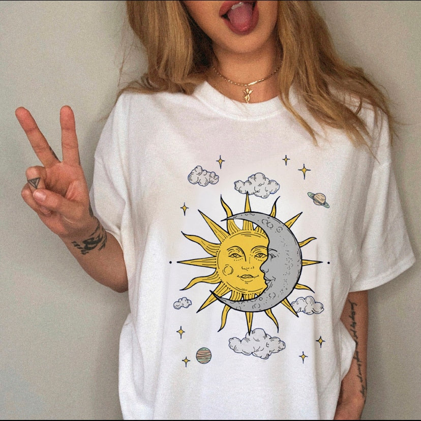 Female Top Fashion Tee Love Heart New Style Trend Clothes