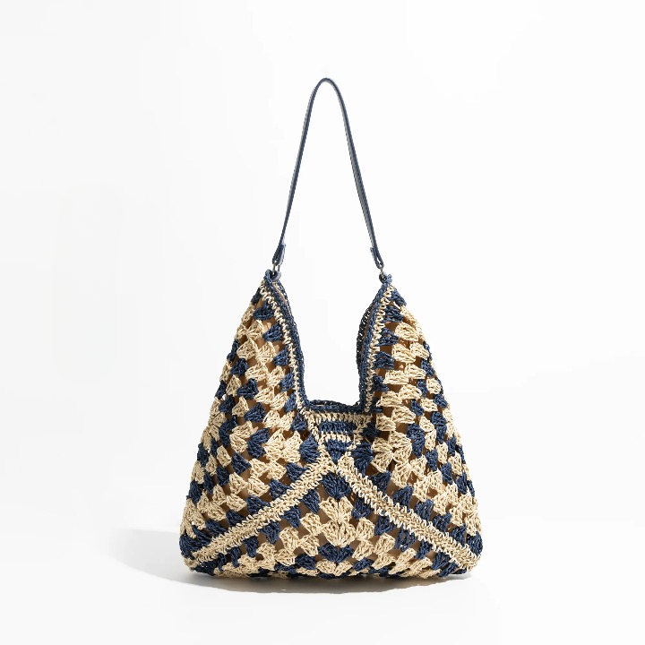 Esperanza Stripe Bohemian Straw Hobo Bags