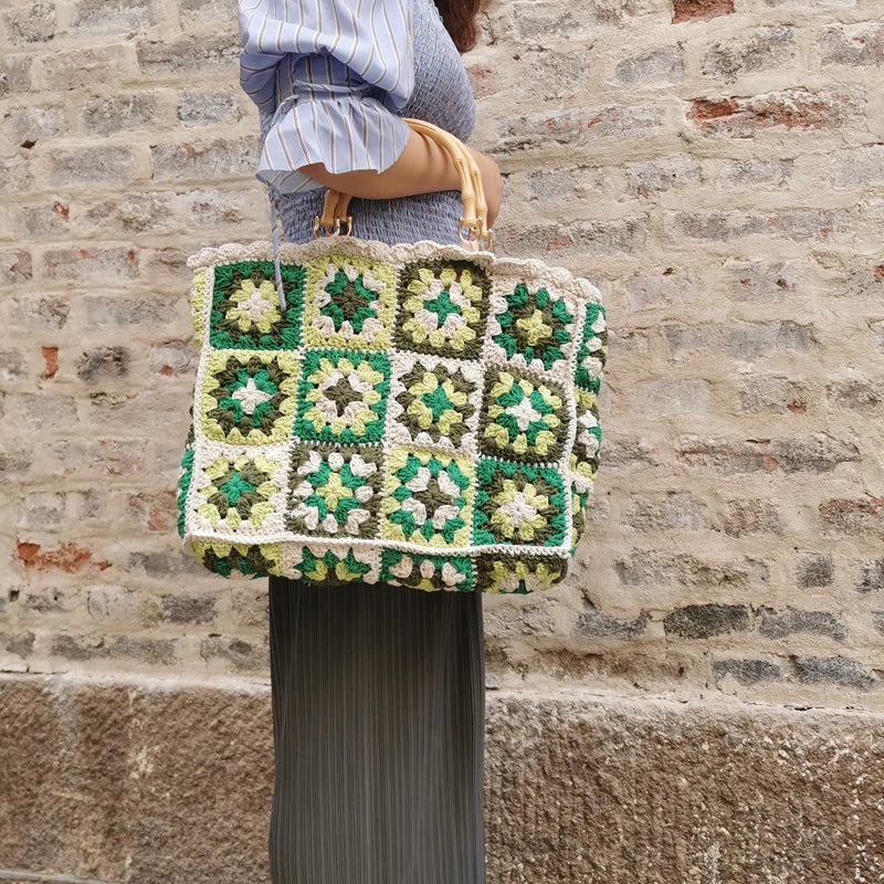 Bahar Bohemian Crochet Tote Bag