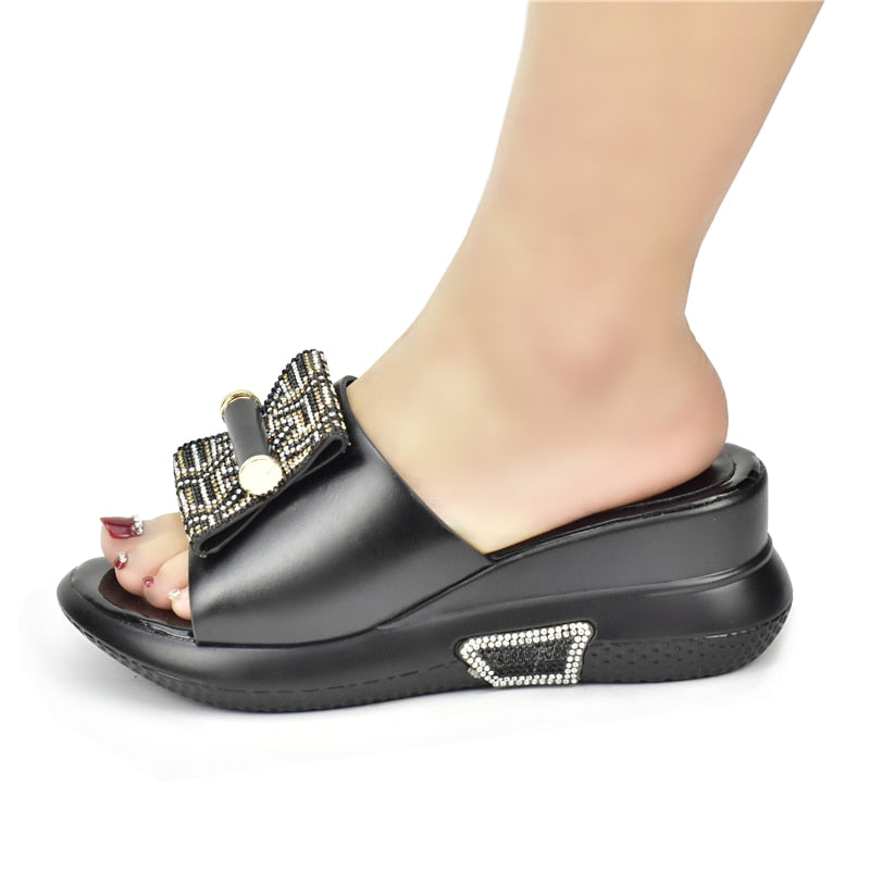 Sade Embellished Wedge Slippers - 5 Colors