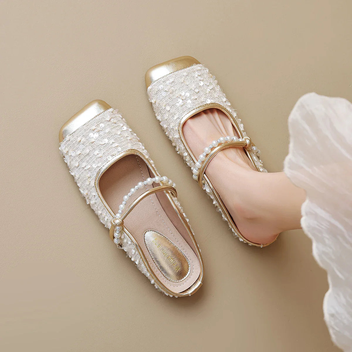 Chantelle Sequin Tweed Mules