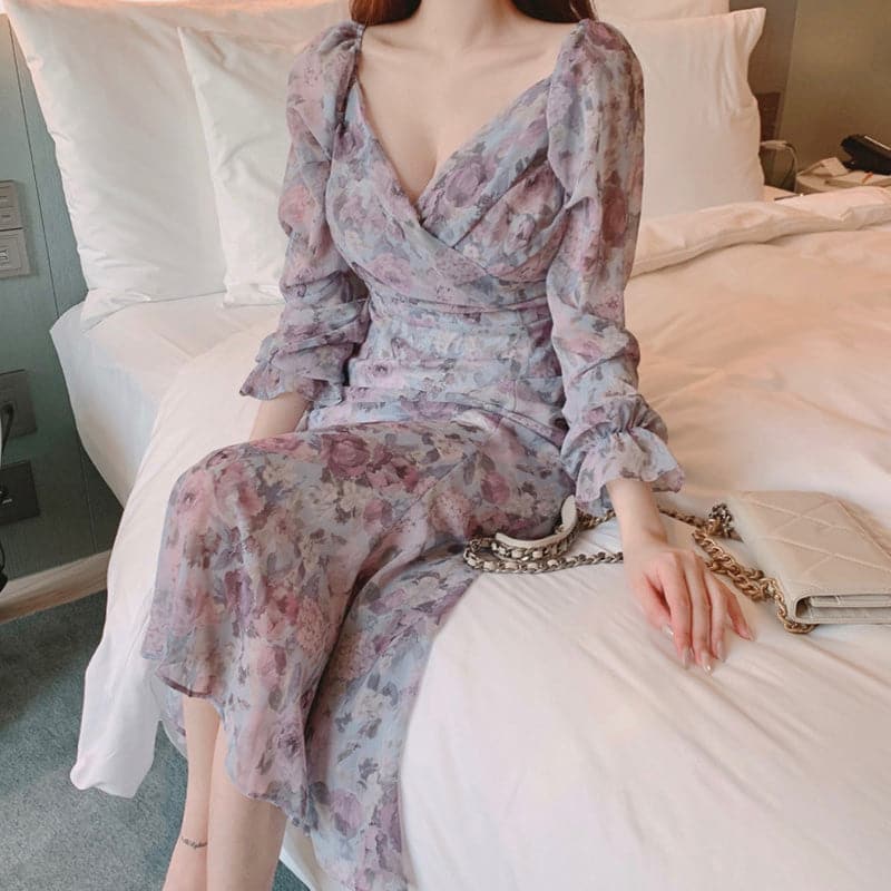Sannian Spring Elegant V-neck Dress