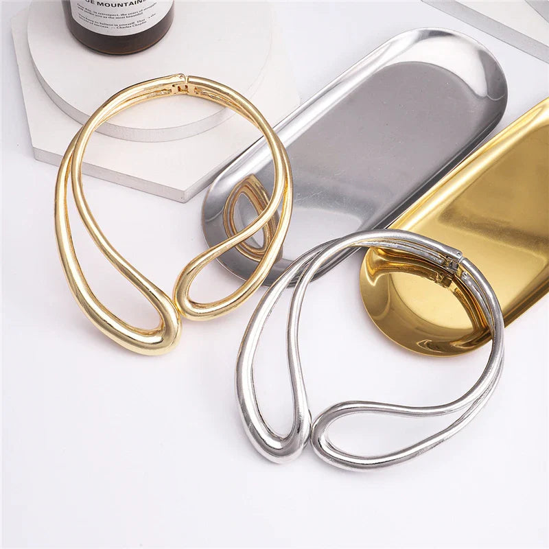 Jumbo Wrap Around Bib Choker Necklace and Bracelet