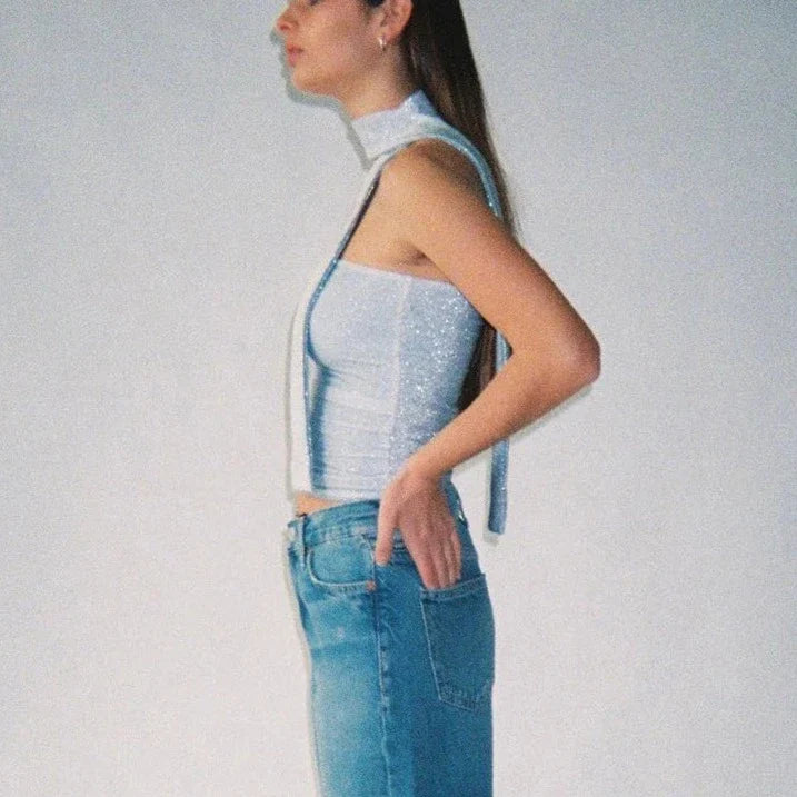 Allira Reversible Glitter Tube Top