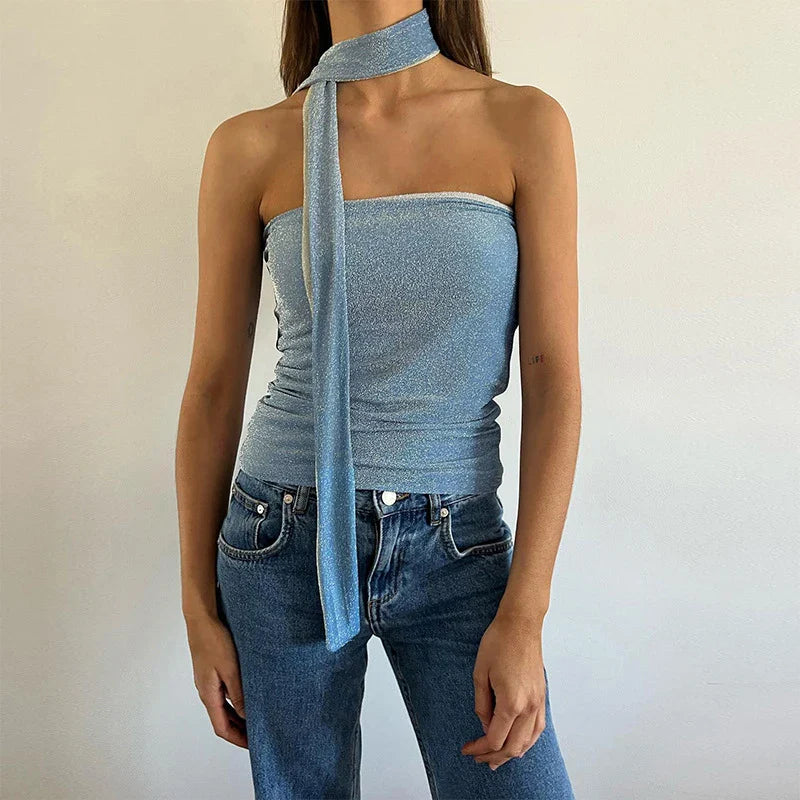 Allira Reversible Glitter Tube Top