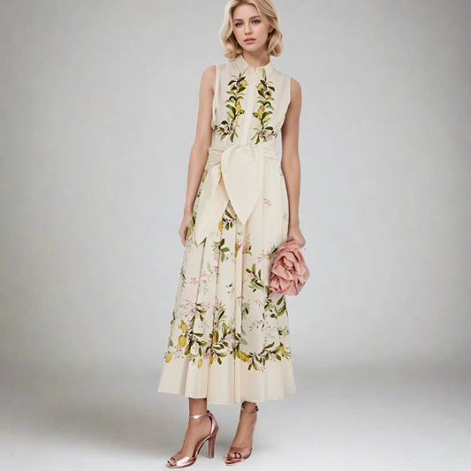 Sarai Garden Floral Print Retro Dress