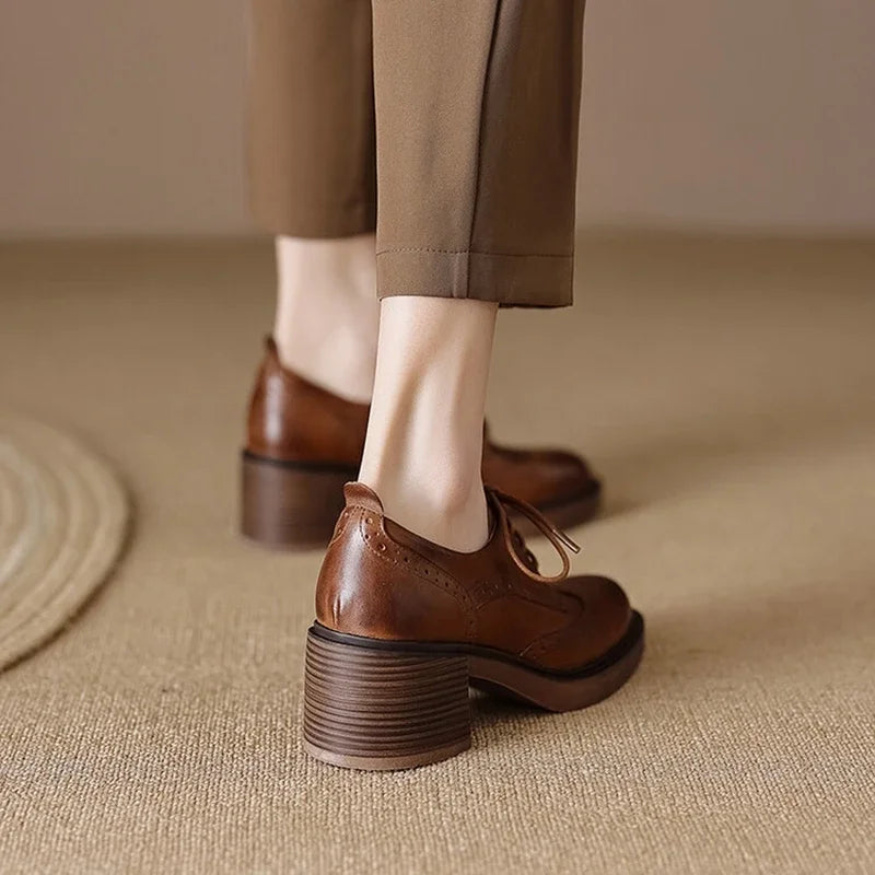 Bessia Dandy Vintage Oxford Platform Loafers