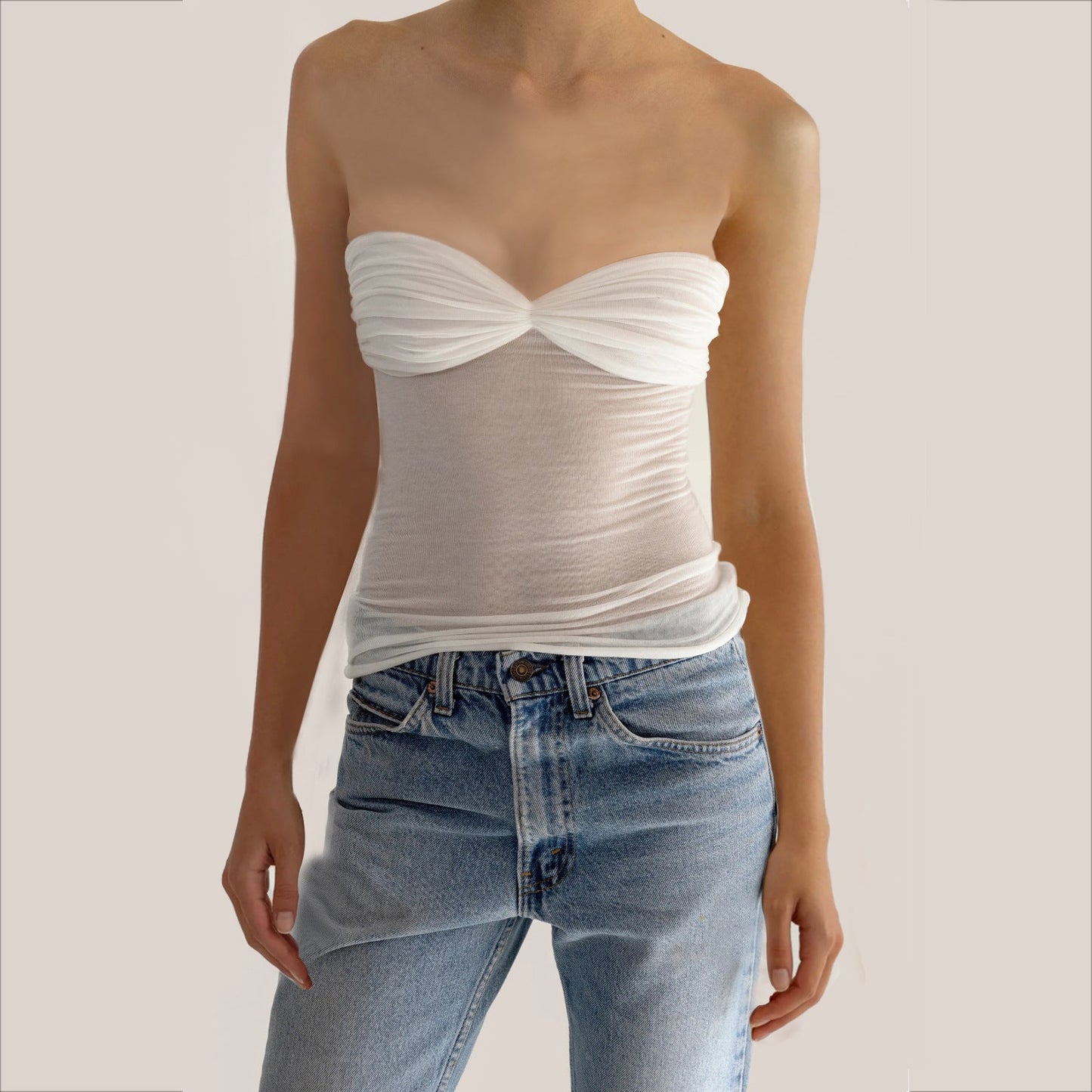 Sleeveless Chest Wrap Top Streetwear Party Casual Bodycon Solid Backless Top