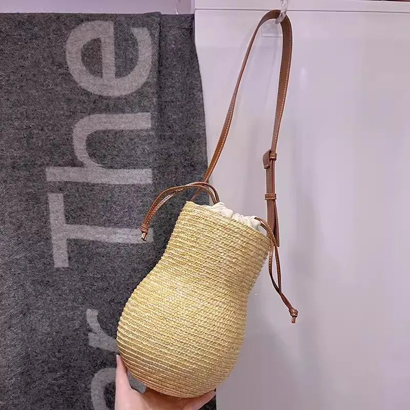 Nestari Cyndrical Mini Straw Bag