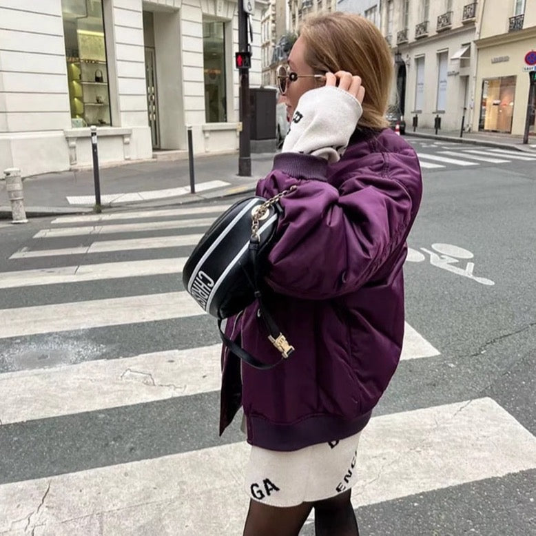 Selma Bomber Jacket with Ruched Sleeves - 7 Colors