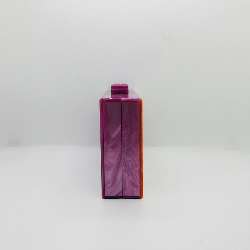 Seria Striped Marble Acrylic Evening Box Clutch