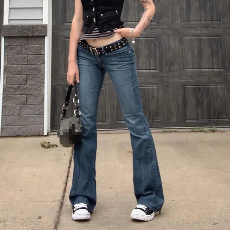 Blue Bell Bottom Boot-cut Fashion Streetwear Jeans