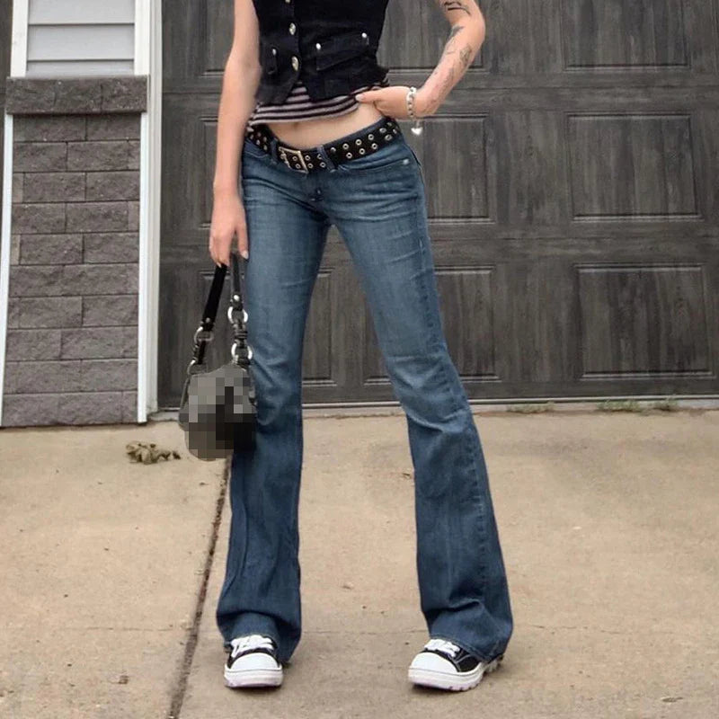 Blue Bell Bottom Boot-cut Fashion Streetwear Jeans
