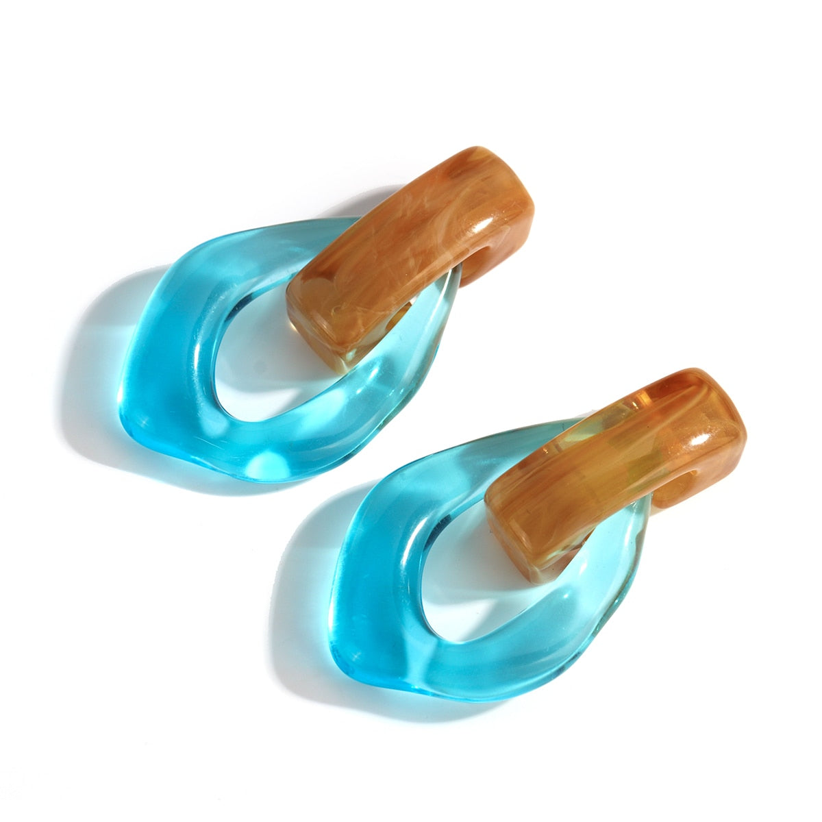 Sia Colorful Clear Resin Acrylic Water Drop Earrings - 6 Colors