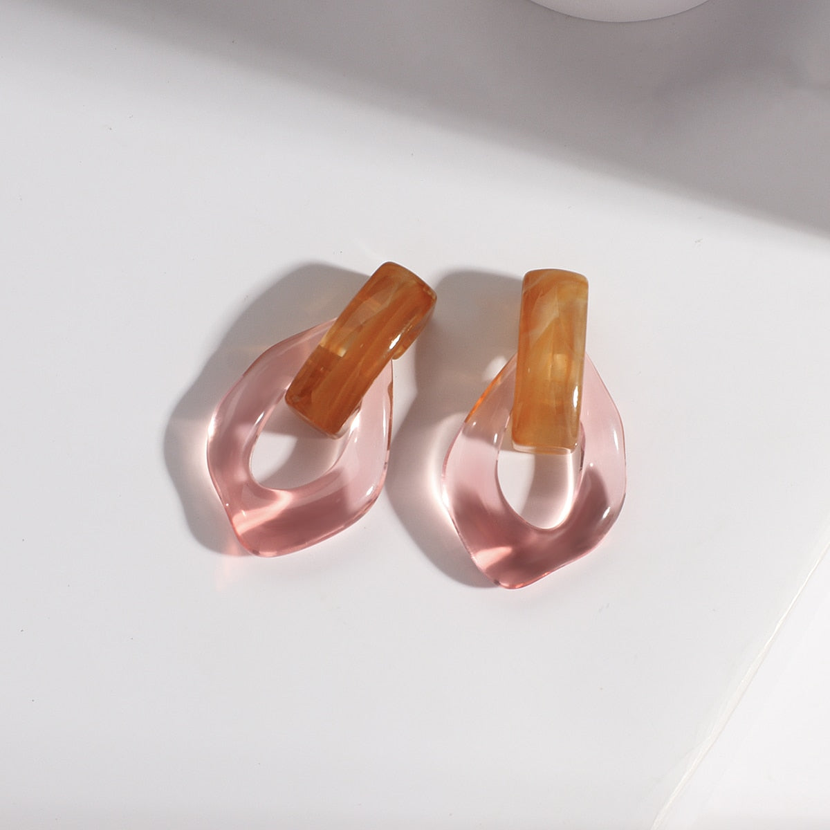 Sia Colorful Clear Resin Acrylic Water Drop Earrings - 6 Colors
