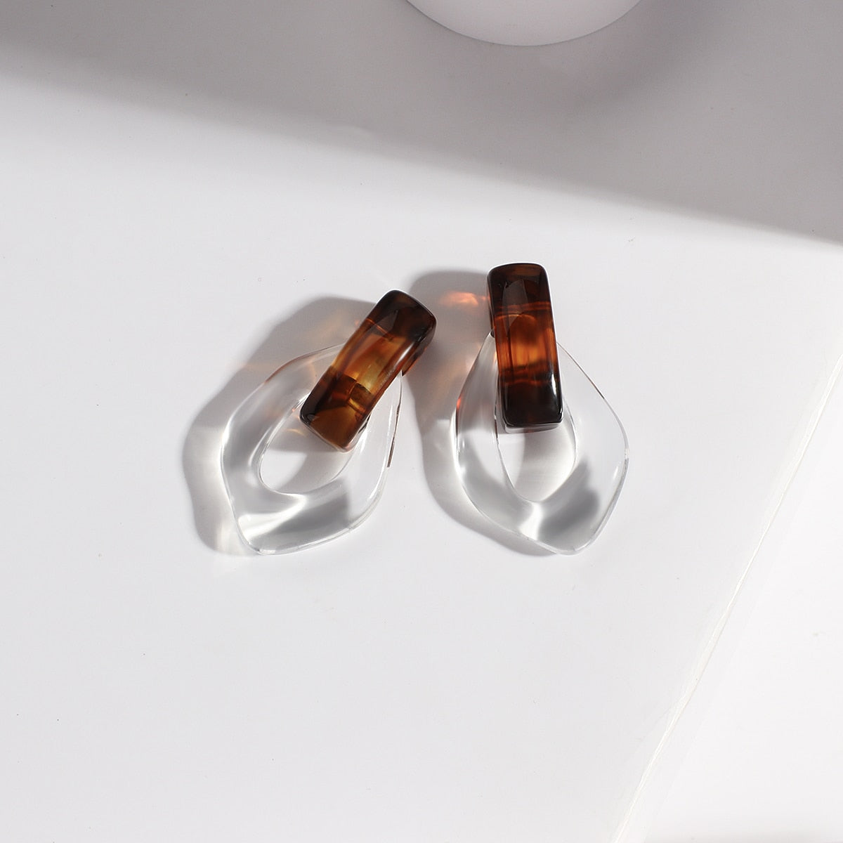 Sia Colorful Clear Resin Acrylic Water Drop Earrings - 6 Colors