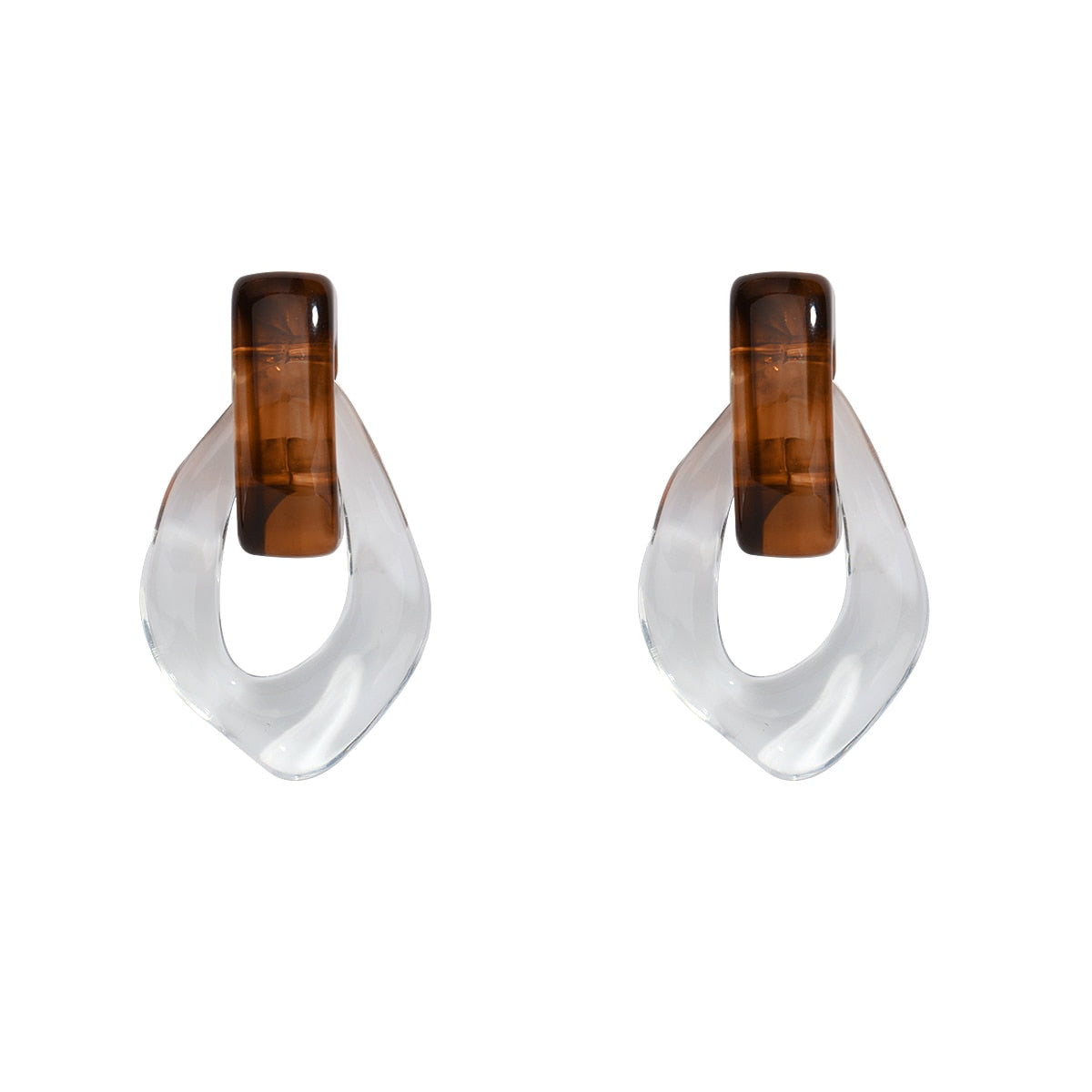 Sia Colorful Clear Resin Acrylic Water Drop Earrings - 6 Colors