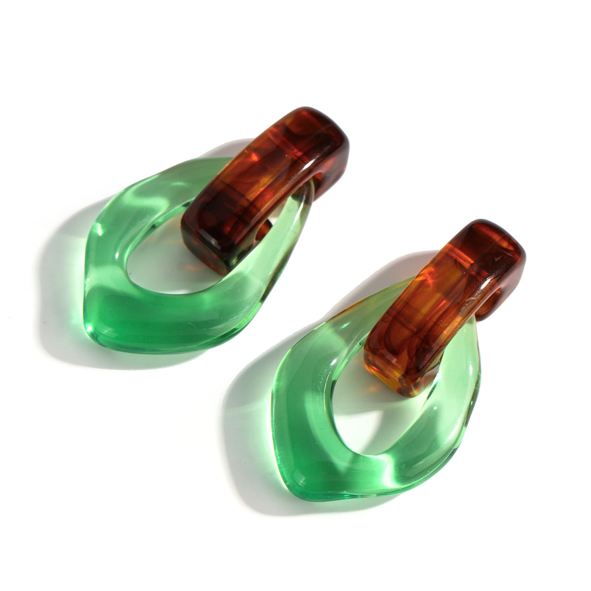 Sia Colorful Clear Resin Acrylic Water Drop Earrings - 6 Colors