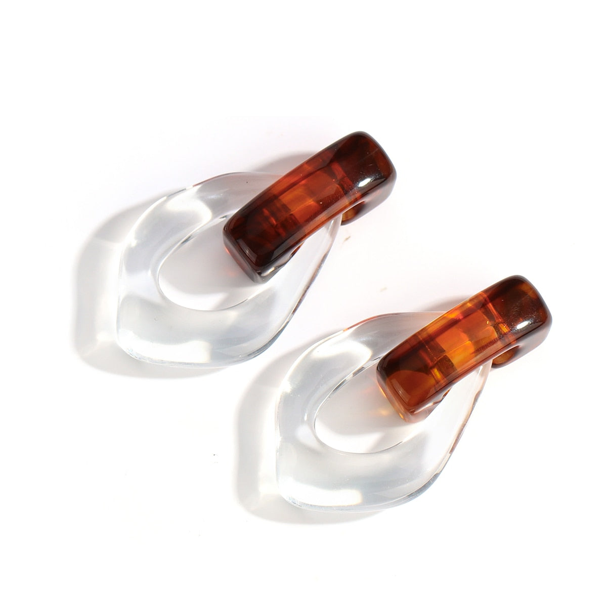 Sia Colorful Clear Resin Acrylic Water Drop Earrings - 6 Colors