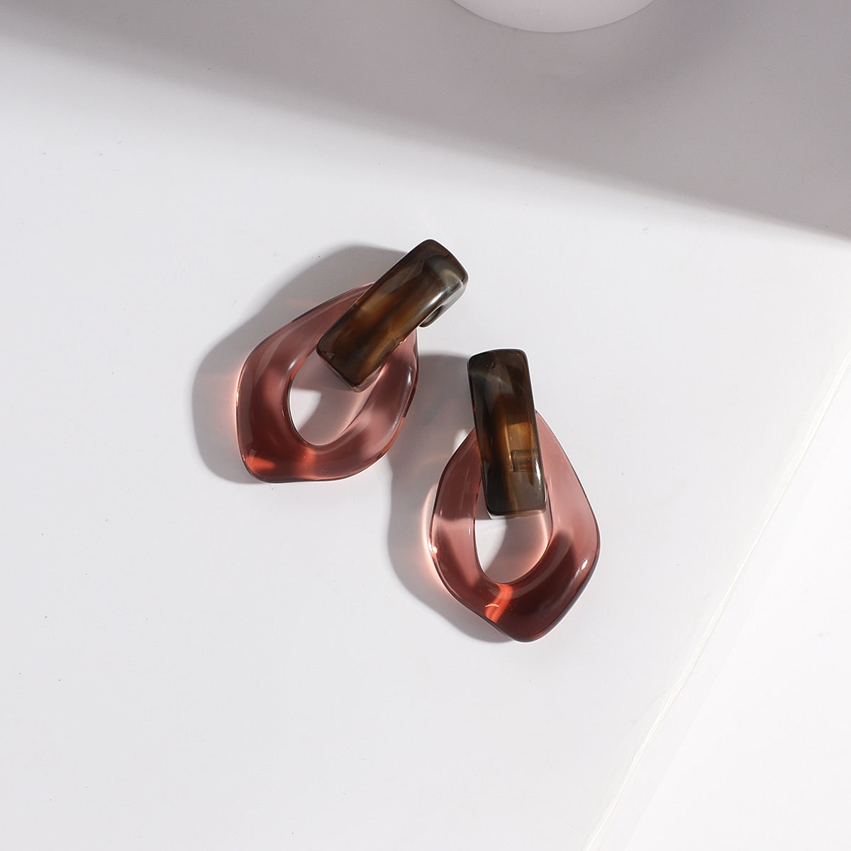 Sia Colorful Clear Resin Acrylic Water Drop Earrings - 6 Colors