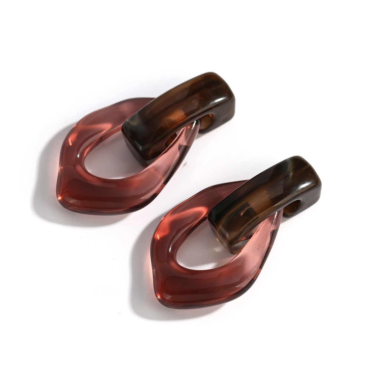 Sia Colorful Clear Resin Acrylic Water Drop Earrings - 6 Colors